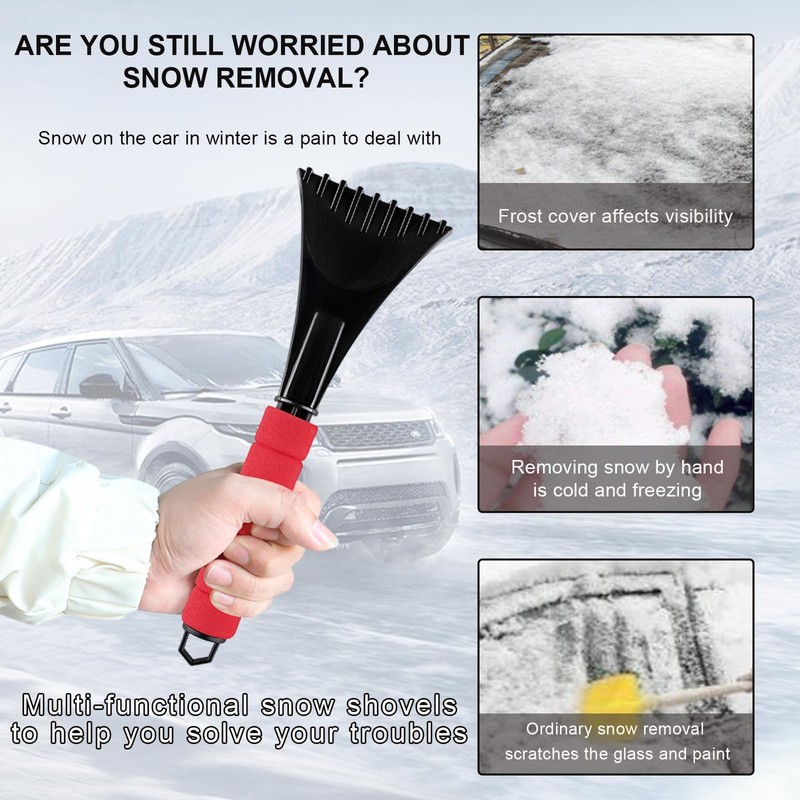 Gasedin 2 PCS Ice Scraper for Car Windshield, Scratch Free