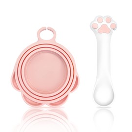 Andiker Dosenöffner und Dosenabdeckung für Tiernahrung, Mini-Silikon-Haustierfutterlöffel, Vakuum-Silikon-Dosenabdeckung für Katzenfutter in verschiedenen Größen, wiederverwendbarer Dosenöffner für