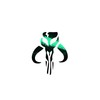 Mythosaur Chrome Vinyl Decal Sticker – Mandalorian Skull Emblem for