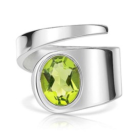MATERIA by Matthias Wagner Gemstone Ring Silver 925 for Women in Green or Blue Adjustable, Gemstone