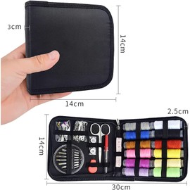 Mini Travel Sewing Kits with case, LauCentral Small Basic Sewing Pack Supplies Accessories,Contains 12 Multi-colour Thread for Kid Children Adult Beginners for Home Travel Emergency with Needle Thread Mending Needles Scissors Thimble etc