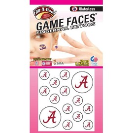 Alabama – Waterless Peel & Stick Temporary Fingernail Tattoos – 12 Fingernail Tattoos & 2 Spirit Tattoos