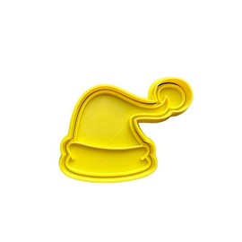 The Cookie Cutter Hub Ausstechform mit Weihnachtsmütze und passender Prägung für Plätzchen, Kekse, Ton, Backdekoration