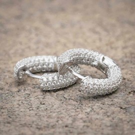 HUGE TOMATO Chunky Hoop Earrings Huggie Diamond Hoop Earrings in Gold Silver and Rose Gold with S925 Silver Pin