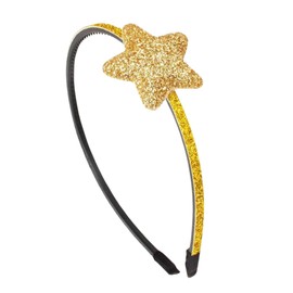 Righe e Pois - Haarreif für Mädchen, 0,5 cm, mit glitzerndem Stern, 4 cm - Haarreifen für Mädchen (1 Haarreif) 356-802 (Gold, Einheitsgröße - Mädchen)