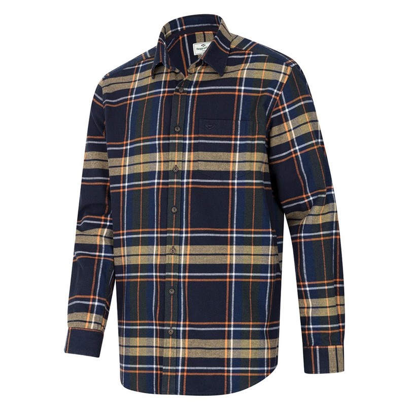 Hoggs of Fife Coll Cotton Twill Check Shirt Large NavyLargeNavy