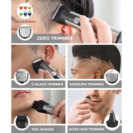 TUOSEDA Men's 15-in-1 Grooming Kit – Includes Beard, Nose, Mustache & Body Trimmer, Hair Clipper, USB-C Rechargeable, Waterproof Design, Travel Lock – Model HT-730