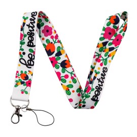 Be Positive Make It Happen Positivity Motivate Motivation Goal Motivational Attitude Hope Inspirational Optomist Optomism Better Future 17.7" Neck Lanyard Keychain Holder ID Badge Strap