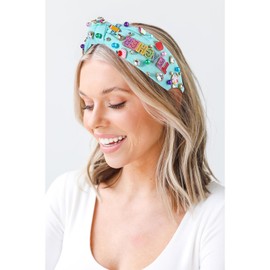 acher Headband for Women Teacher Accessories Crystal Pearl Knotted Headband Rhinestone Beaded Apple Embellished Top Knot Headband Back To School Outfits Teacher Appreciation Gifts (Style E)