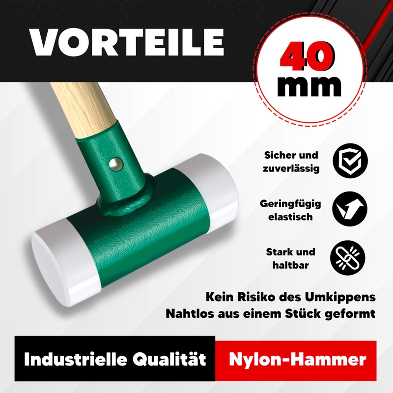 40 mm Wood Handle Nylon Installation Hammer