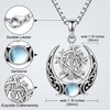 CRMAD Triple Moon Pentacle Necklace Moonstone Wiccan Celtic Knot Pentagram