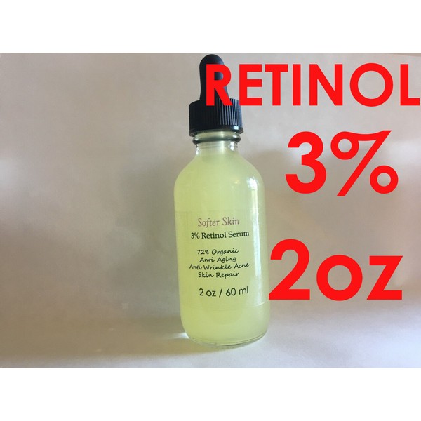 Retinol 3% Clinical Strength Organic Hyaluronic Acid Retinol Aging Wrinkle 2 oz