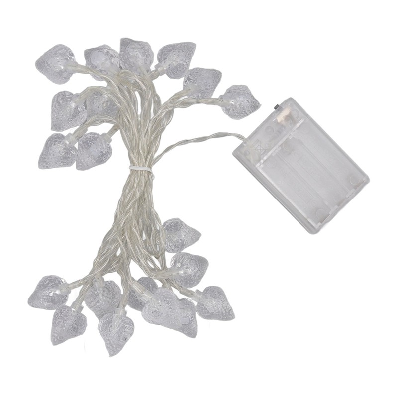 20 LEDs Christmas Lights Outdoor Strawberry Fairy String Lights Battery