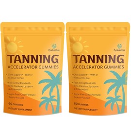 Tanning Gummies with Astaxanthin for Women and Men | Sunless Tanning Supplement with Beta Carotene, Lycopene, Collagen & Vitamins | Skin Radiance & Hydration | Vegan & Sugar Free - 120 Count