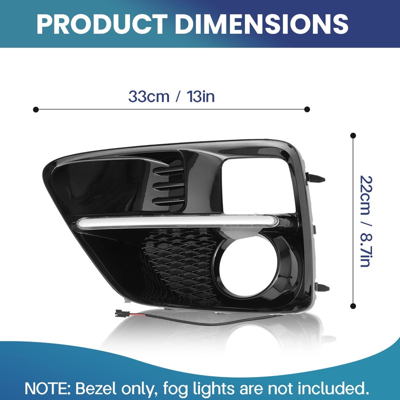 CZCJGD Fog Light Bezel with DRL Compatible with Subaru WRX/STi