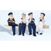 Set of Four Young & Old Sailor Nautical Figurine Decorations