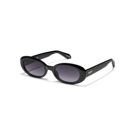 Quay - Womens Sunglasses, Round Lenses with UV Protection (Felt Cute, Black)