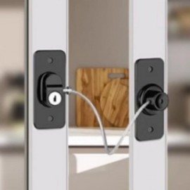 Multi-Purpose No-Drill Lock Stopper for Entrance Doors & Drawers White Lock (1pc)