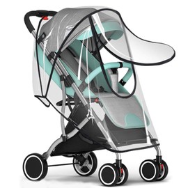 Pram Rain Cover, Rain Cover for Pram, Rain Cover for Pram,Travel Weather Shield for Windproof, Waterproof, Protect from Sun Dust Snow, Pushchair Rain Cover Universal Pram Rain Cover Fit Most Prams Str