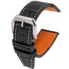 HMS, Classic Patterned Leather Watch Strap (Black, 20mm)