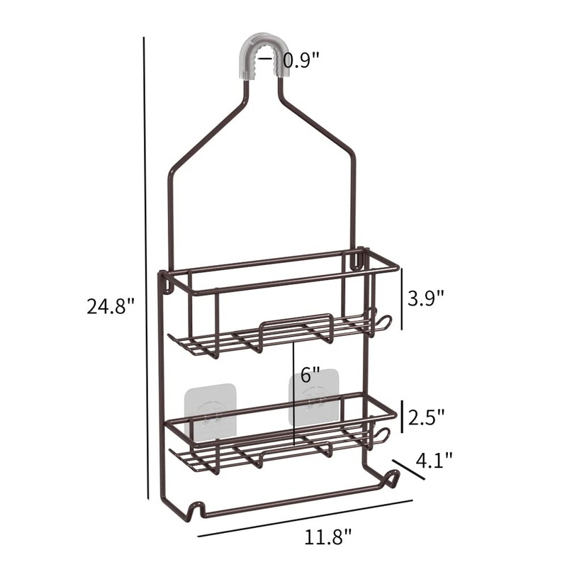 Caddy Hanging over Shower Head Rust Roof Organizer with 10