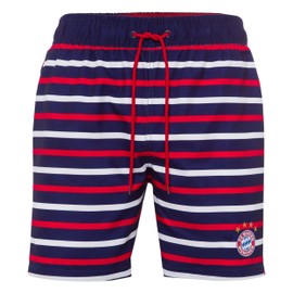 FC Bayern München Kids/Adult/Children's Striped Swimming Shorts – Colour: Red/Navy/White, navy