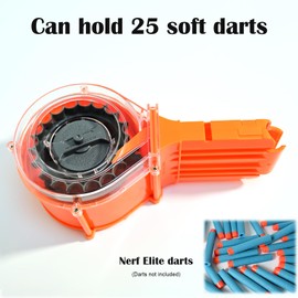 OIMIO Dart Drum, 25-Dart Drum Magazine Blaster Accessory for Nerf N-Strike Elite Blasters
