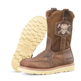 Carolina Flatiron Men's Wellington Boots - Dark Coffee and Suede Upper, Oil and Slip Resisting Outsole, and Removable EVA Footbed, EH-Rated, Dark Brown - 9.5 D