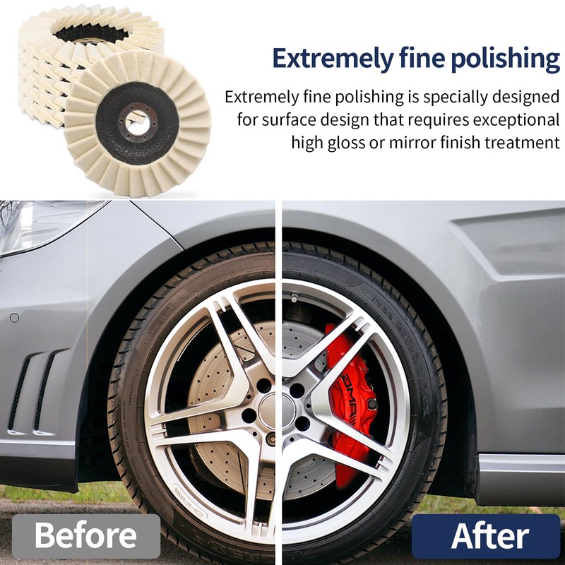 125mm Wool Polishing Wheel, 5 Pcs Wool Buffing Pads Wheels