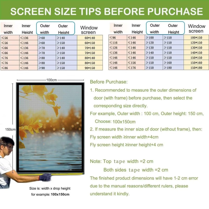 Fly Screen Window for Windows 60 x 110 cm Black
