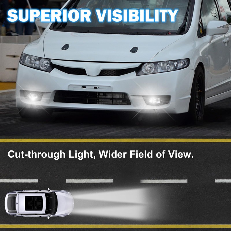 LED Fog Lights Compatible with 2006 2007 2008 Honda Civic