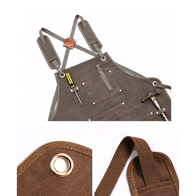 aolaso Canvas Tools Apron, Work Aprons Engineers Carpenter Painting Apron