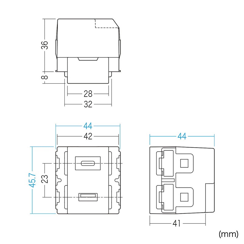 Sanwa Supply TAP-KJUSB1C1BK Embedded USB Power Supply Outlet (Equipped with