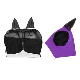 EPCDBBRT 2Pcs Horse Mask, Horse Fly Mask, Breathable Bug Mask, Elastic Protective Horse Mask, Equestrian Supplies