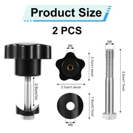 PEUTIER 2 Sets Rollator Walker Replacement Knobs, Pentagram Rollator Knobs Universal Replacement Arm Adjustment Knobs Rollator Walker Parts for Rollator