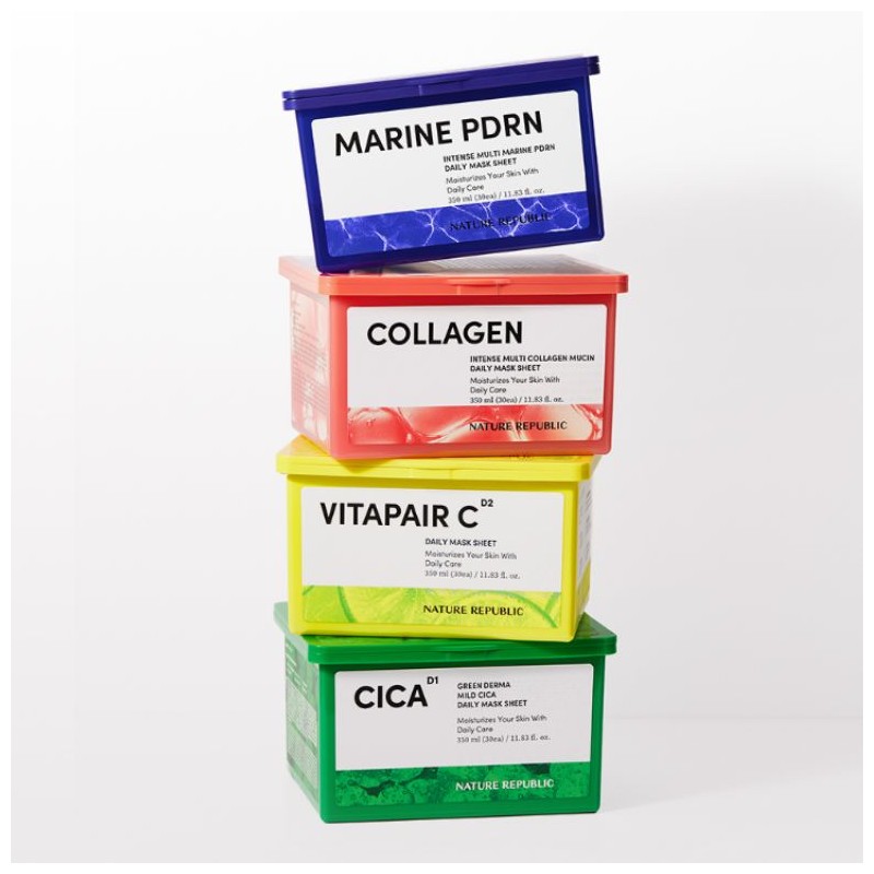 NATURE REPUBLIC Daily Mask Sheet 350ml/30sheets, Type:Intense Multi Collagen Mucin