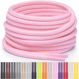 Miscly Round Shoelaces [1 Pair] 5/32″ Thick - For Shoes, Sneakers & Boots (Pink, 36" (91 cm))