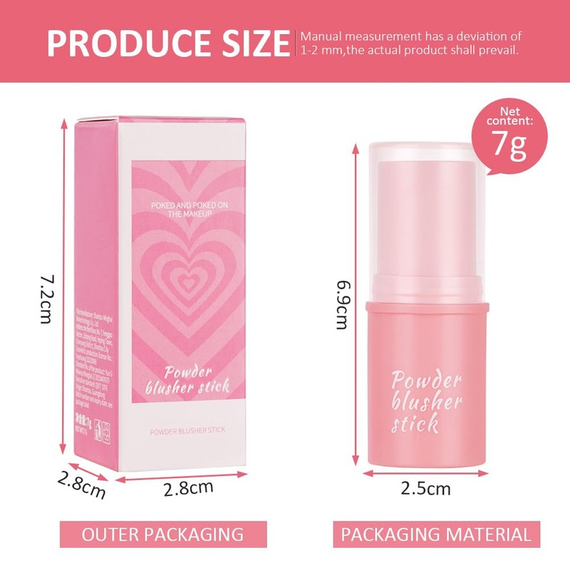 Cream Blush Stick, Creamy Texture Moisturising Face Cream Blush Natural