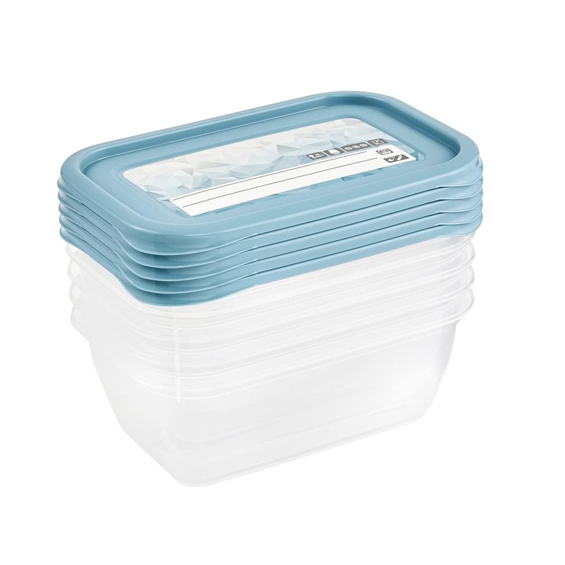 keeeper Mia Magic Ice 5-Piece Freezer Container Set, Rewritable Lid,