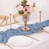 LINXTAR Dusty Blue Valentine's Day Table Runner Cheesecloth Table Runner