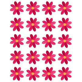 20 Pieces 2.7inch Large Daisy Iron on Patch Embroidered Floral Appliques for Garment Curtain Pillow Blanket Trim Shoes Jeans Clothing Embellishments (Rose)