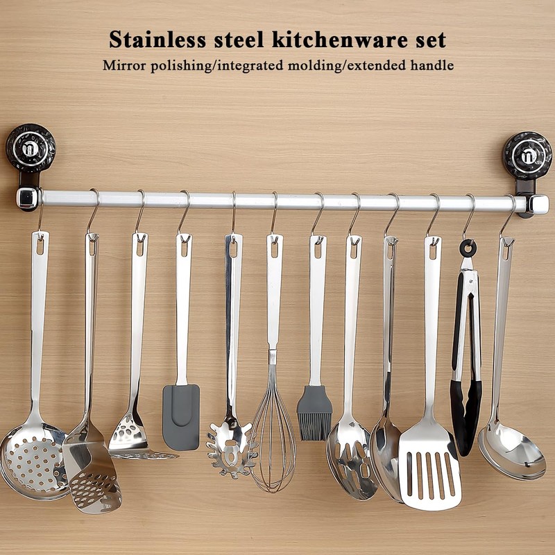 ReaNea Kitchen Cooking Utensils Set 26 Pieces, Stainless Steel Heavy