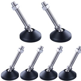 Niveladores de pies giratorios, 6 niveladores de patas M8 ajustables, tornillos ajustables, niveladores de muebles para máquina, muebles, banco de tra