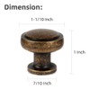 Pusrfots Antique Brass Round Cabinet Knob, Zinc Solid Alloy Hardware,