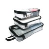 Miamica 3-Piece Luggage Packing Cubes, Clear/Black – Includes One Large,