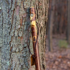 Brazos Rustic Wood Walking Stick, Hawthorn, Traditional Style Handle, for Men & Women, Made in the USA, 58"