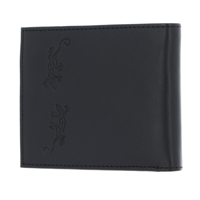 Oxmox Leather Wallet RFID Protect, Lizard Embossed Black, Classic