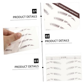 FRCOLOR 6pcs Hair-like Eyebrow Stickers for Natural Brows Easy Application for Sparse Over-plucked Eyebrows and Dmta