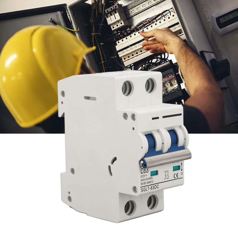 DC500V 2P Miniature DC Circuit Breaker Short Circuit Overload Protection