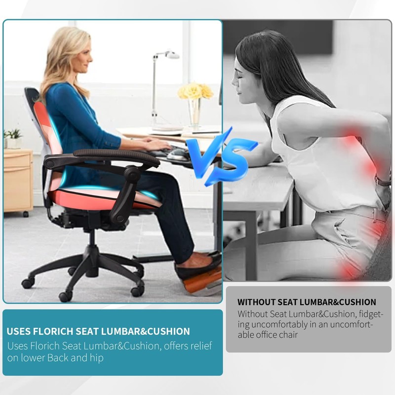 FLORICH Memory Foam Car Seat Cushion and Lumbar Support Pillow,